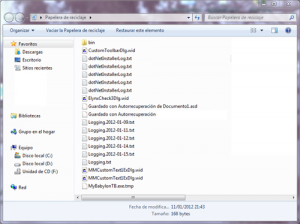 Un ejemplo de una lista de ficheros borrados que se pueden recuperar.